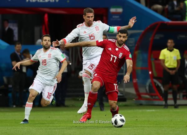 كاس العالم:فوز صعب لاسبانيا على ايران