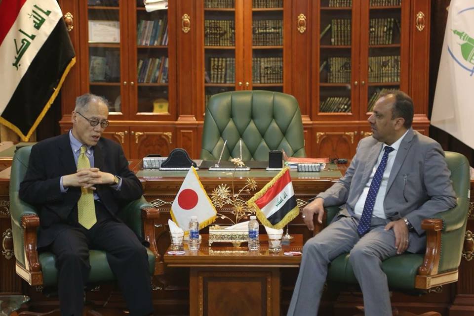 محافظ النجف الاشرف يرحب بقرار الحكومة اليابانية برفع للون الاحمر الامني الى الاخضر على النجف.