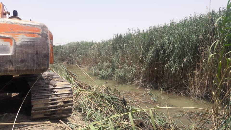 خلية الاعلام الحكومي تعلن المباشرة باعمال صيانة وتنظيف شط الرميثة