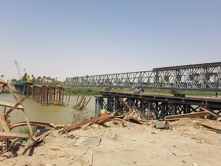 وزارة الاعمار  والبلديات تحقق مراحل متقدمة في تنفيذ اعمال مشروع جسر هيت الحديدي في محافظة الانبار