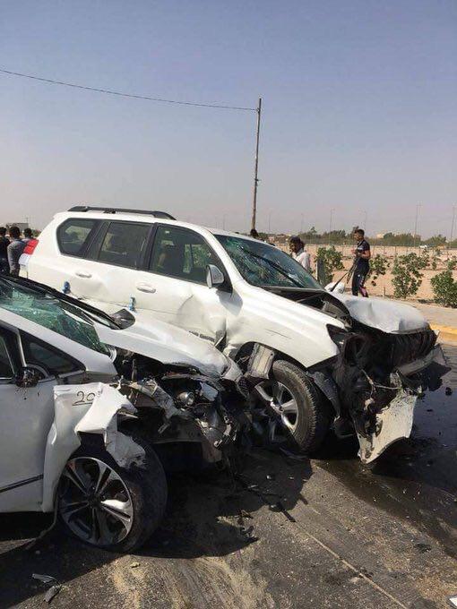 حادث مروري مروع على طريق مطار النجف وسقوط ضحايا