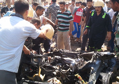 تقرير مصور للتفجير الارهابي في قضاء الهندية بكربلاء صباح اليوم