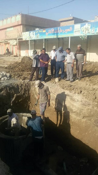 وزارة الاعمار والاسكان والبلديات والاشغال العامة تواصل العمل في  مشروع مجاري الصويرة في محافظة واسط