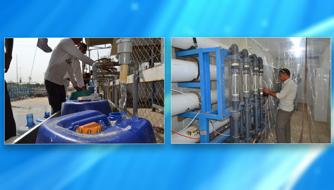 العتبة الحسينية توفر ماء صالح للشرب (مجانا) لاهالي البصرة بشكل مستمر