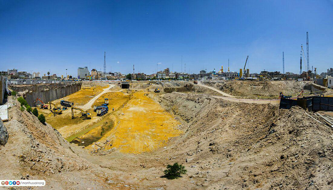 بالصور:صحن من طابقين تحت الارض وطابقين فوق الارض قرب مرقد الامام الحسين