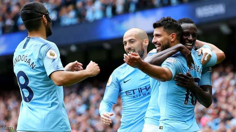 أغويرو يقود سيتي لنصف دستة أهداف