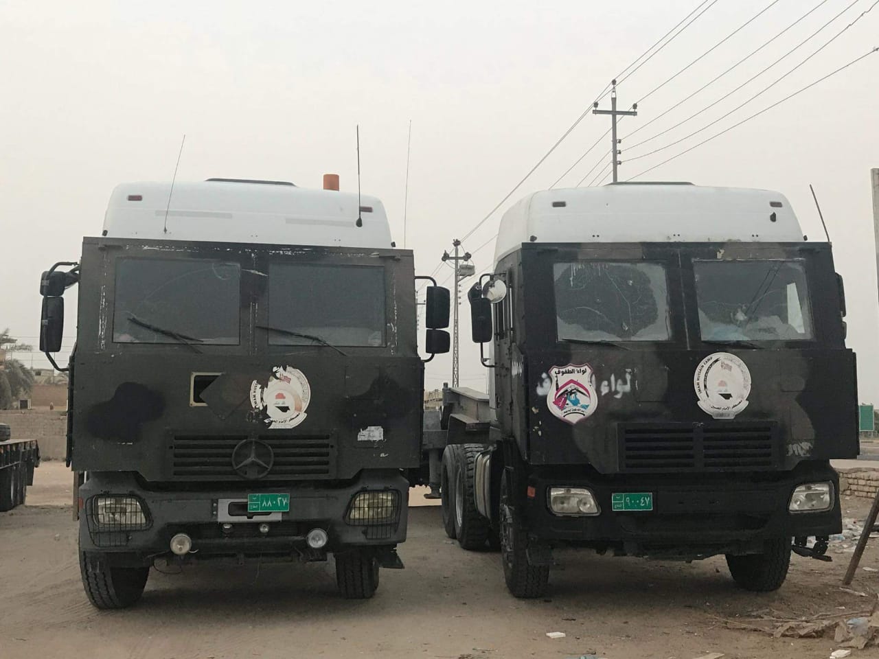 بالصور.. آليات لواء الطفوف تصل لمحافظة البصرة