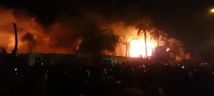 اندلاع حريق بمبنى دار استراحة محافظ البصرة