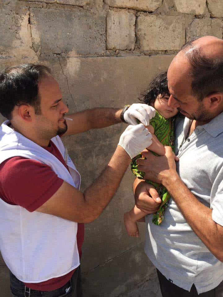 كربلاء:تنفيذ الحملة الوطنية لتلقيح الأطفال بعمر ( 9 أشهر _ 5 سنوات ) بلقاح الحصبة المختلطة وفيتامين ( A )