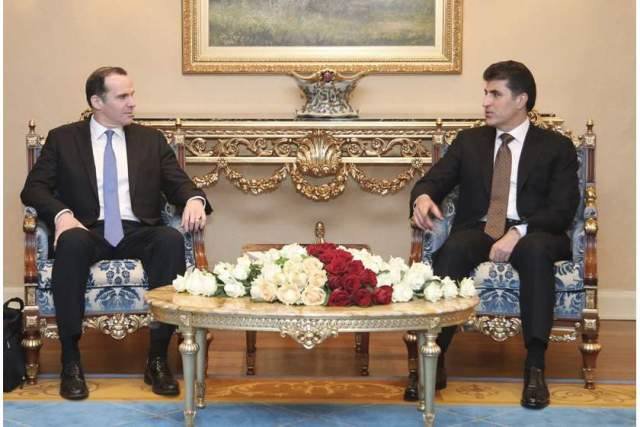 البارزاني ومكغورك يبحثان جهود تشكيل الكابينة الجديدة للحكومة العراقية