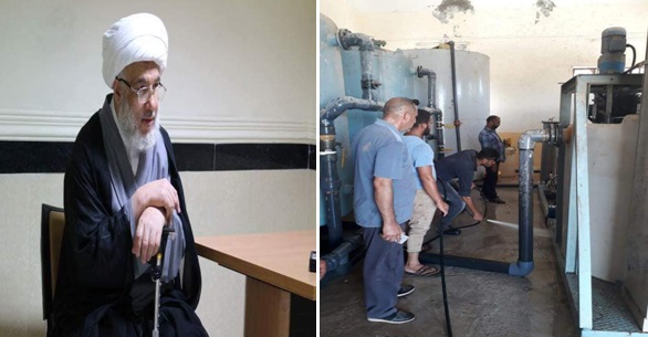 بالصور:كوادر العتبة الحسينية المقدسة يباشرون بأعمال صيانة وتشغيل محطة مياه ناحية الدير بمحافظة البصرة