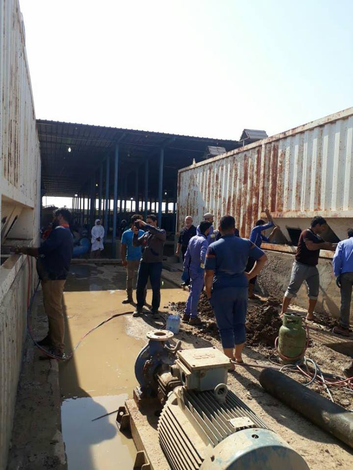 بالصور.. العتبة الحسينية تنصب مضخات مياه جديدة في محطة الفاو جنوبي البصرة