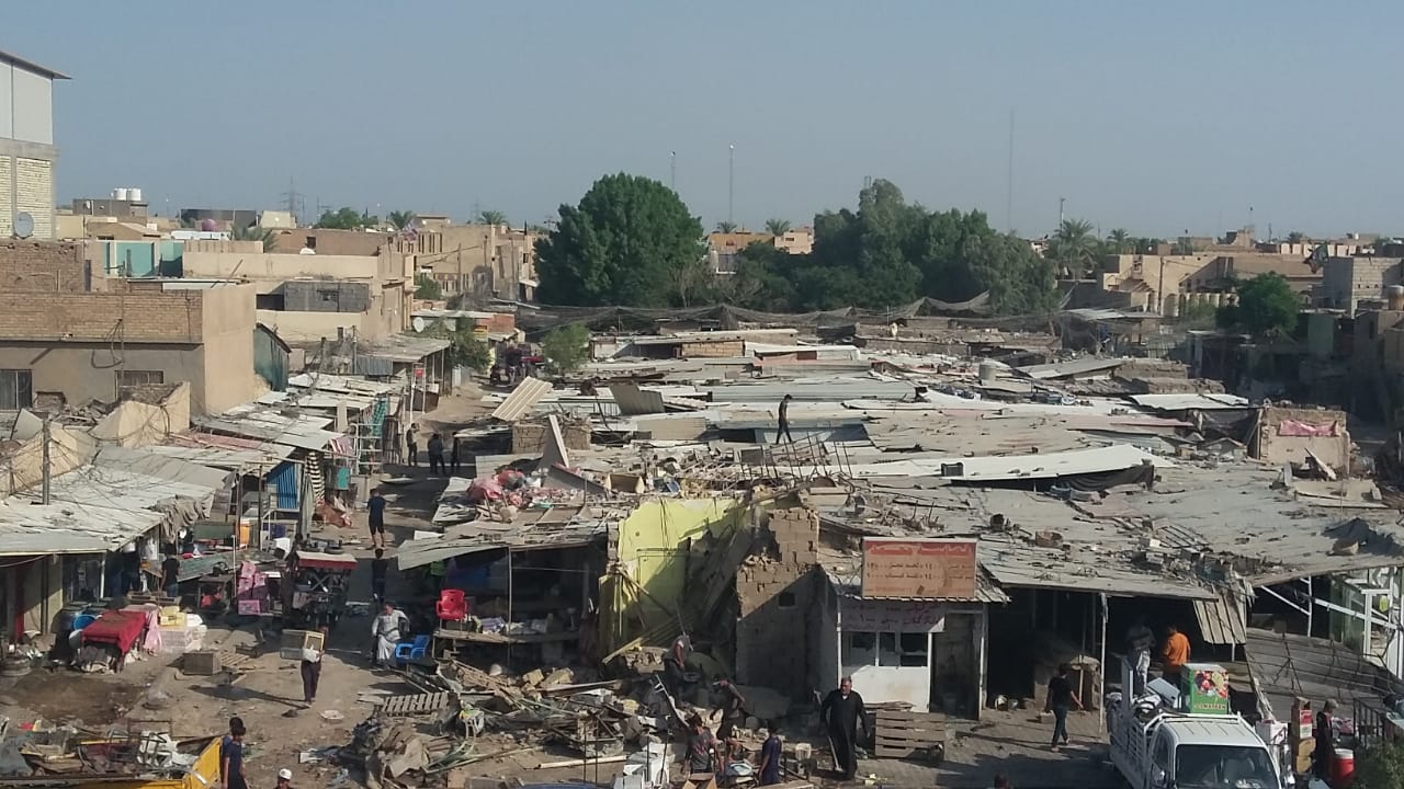 بلدية كربلاء تصدر بياناً بشأن ازالة سوق الحبوبي وسط المحافظة (صور)