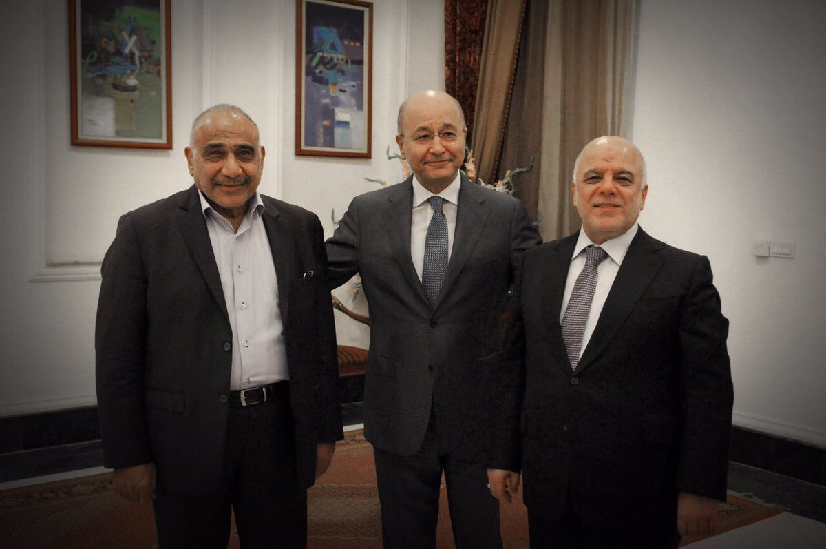 رئيس الجمهورية: استقبلت العبادي وعبد المهدي تحت عنوان التداول السلمي للسلطة (صورة)