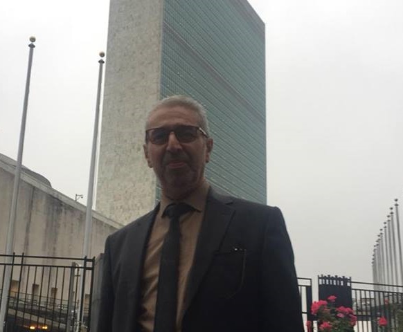 موفد العتبة الحسينية الى نيويورك يتحدث في مؤسسة الامام الخوئي عن دور السيد السيستاني في الحفاظ عن امن المنطقة