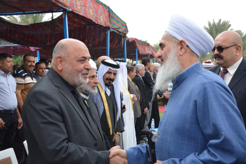 بالصور:وفد من العتبة الحسينية المقدسة في جامع ام الطبول ببغداد