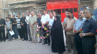 حفل تأبيني في واسط بمناسبة مرور سبعة ايام على التفجير الارهابي الاخير في المدينة (مصور)