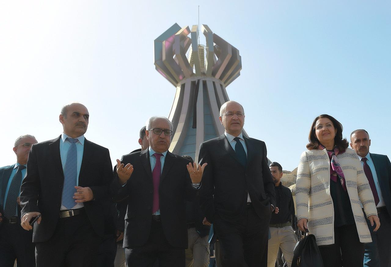 بالصور:رئيس الجمهورية يزور حلبجة
