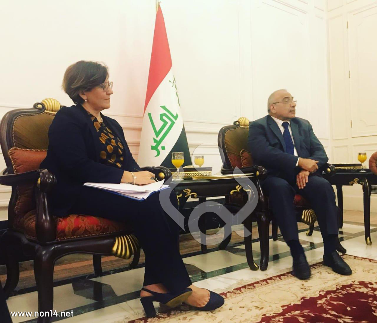 وزيرة الدفاع الايطالية تكشف لعبد المهدي وجود شبكات مالية قوية تدعم داعش الارهابي