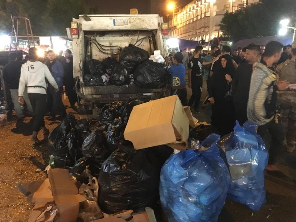 كربلاء: رفع ما يقارب 40 ألف طن من النفايات خلال الزيارة الأربعينية