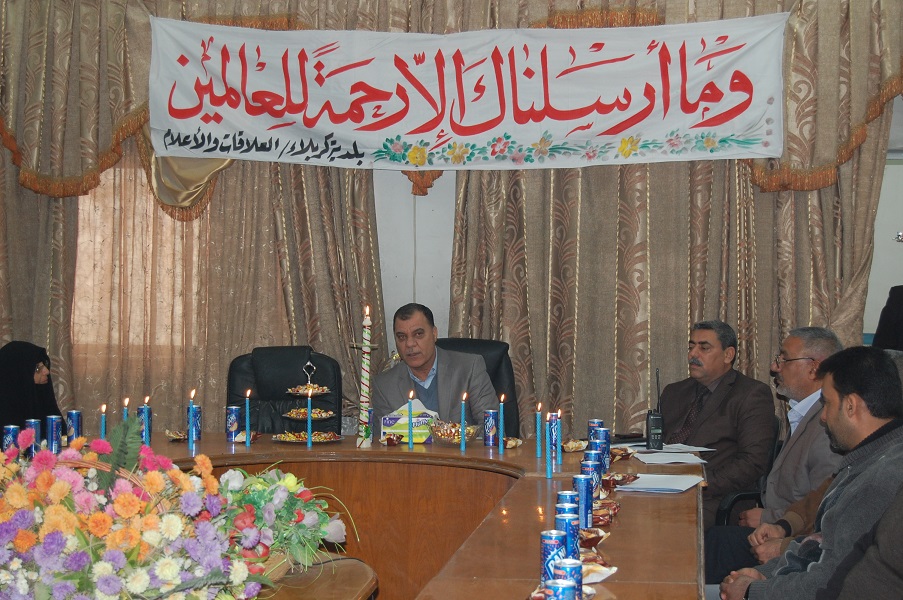 ايقاد شموع واحتفال لمناسبة المولد النبوي في بلدية كربلاء (مصور)