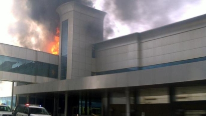 حريق في مقر قناة الجزيرة الرياضية