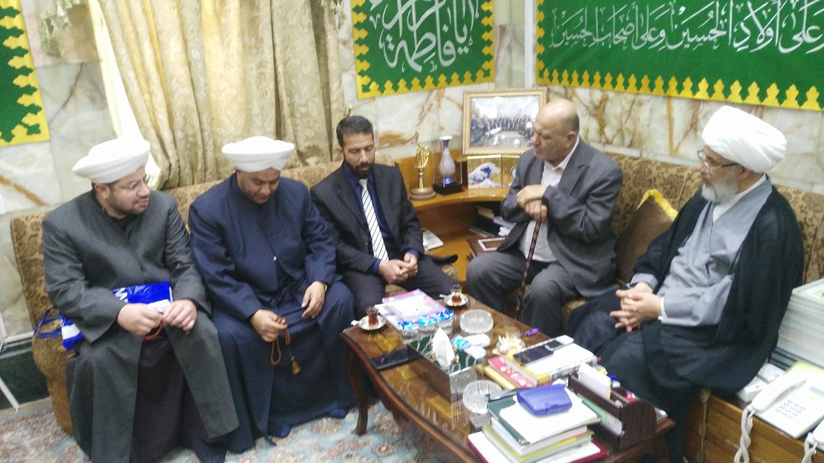 ممثل المرجع السيستاني يستقبل وفد من علماء الانبار ويكشف عن تشكيل خلية لاغاثة النازحين بالموصل