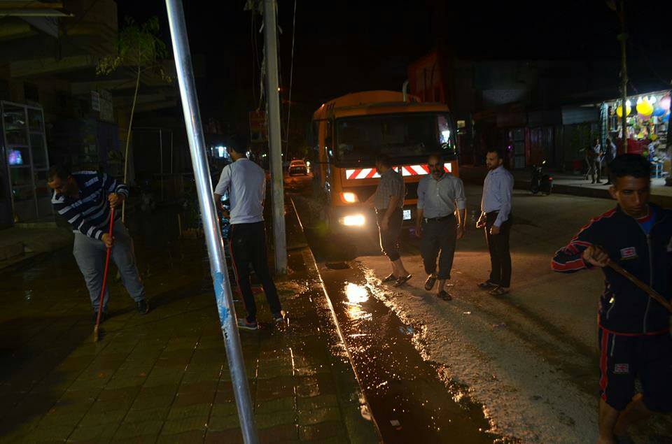 كربلاء:حملات  تنظيف ليلية في ناحية  الحسينية