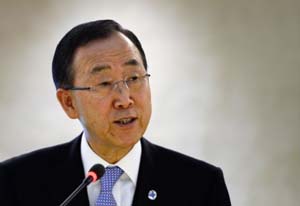 بان كي مون: توجيه ضربة الى ايران من قبل اسرائيل امر غير مقبول