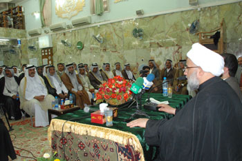 العتبة الحسينية تعقد مؤتمرا لاستقبال شيوخ عشائر محافظتي ديالى وصلاح الدين