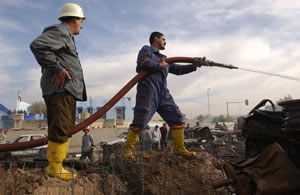 الدفاع المدني في كربلاء يقوم بممارسة كبيرة بمجالات مكافحة الحرائق والانقاذ