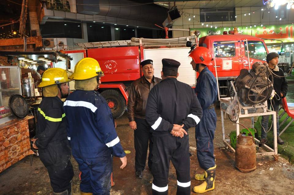بالصور:حريق يلتهم فندقا وسط كربلاء