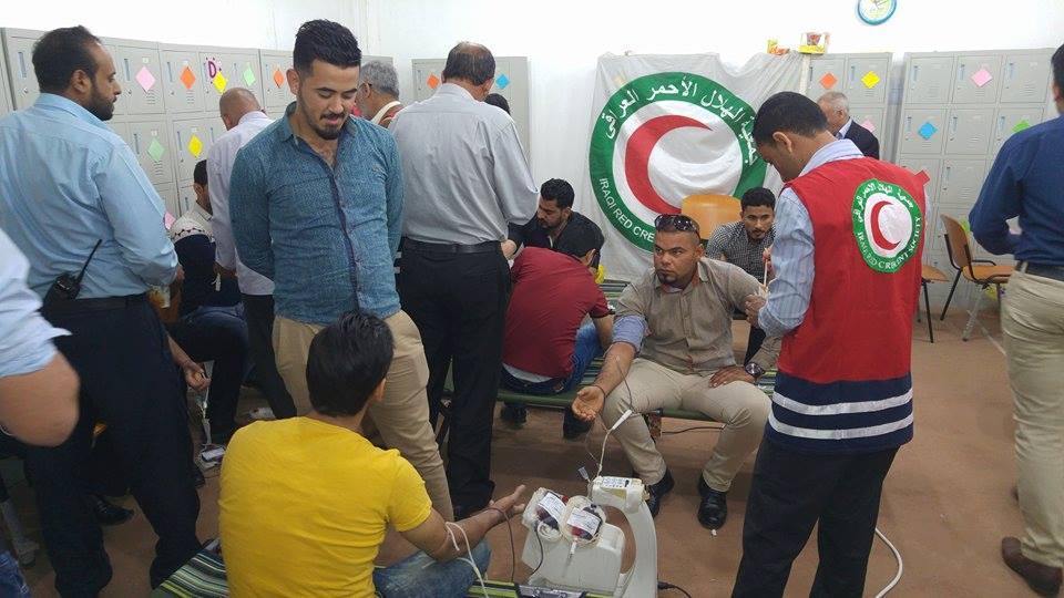 جمعية الهلال الاحمرالعراقي تنظم حملة للتبرع بالدم في كلية الصفوة الجامعة