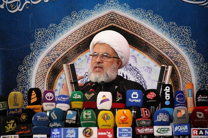 المرجع السيستاني يجدد دعوته بضرورة مشاركة ابناء المناطق المحتلة من داعش في تحريرها ويدعو الحكومة لاعادة النظر بقرار رفع اجور الكهرباء