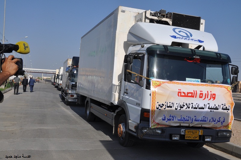 صحة كربلاء : وزارة الصحة ترسل أدوية وفرق طبية للنازحين