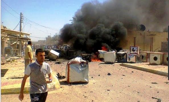 تفجير ارهابي يودي بحياة  واصابة اكثر من 100 شخص في خان بني سعد بمحافظة ديالى