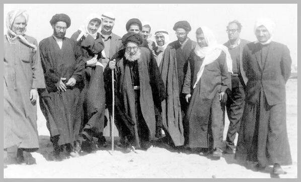 صورة ارشيفية :اية الله محمود الشاهرودي يزور الامام الحسين مشيا على الاقدام في زيارة الاربعين