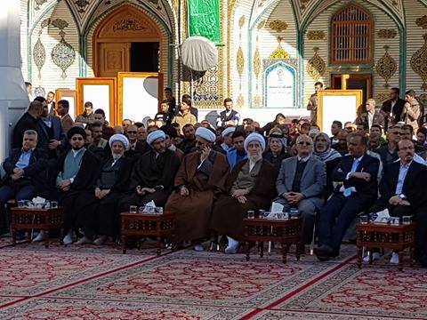 الصور بدء مراسم حفل افتتاح تذهيب القبة الشريفة لامير المؤمنين عليه السلام