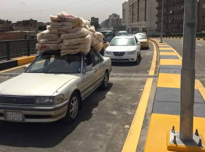 افتتاح مجسر الخلفاء في منطقة الباب المعظم بشكل تجريبي امام حركة السير والمرور