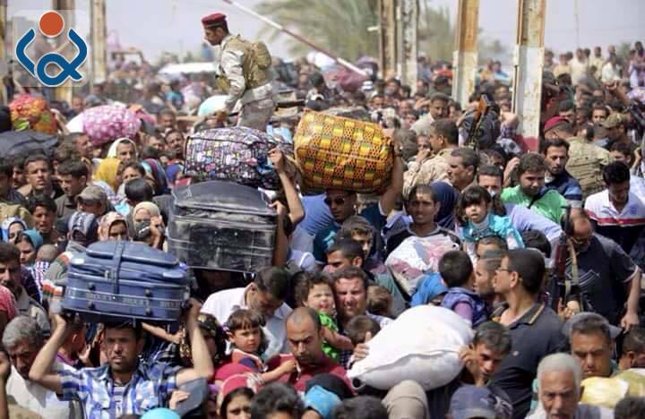 بالصور:نزوح جماعي من الانبار بسبب داعش