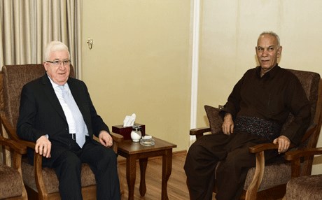 معصوم يرحب بتوقيع الاتفاق السياسي بين الاتحاد الوطني والتغيير