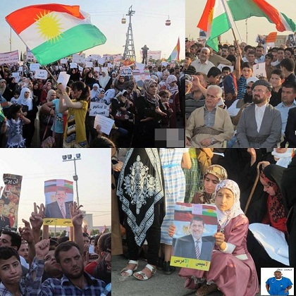 تظاهرات مؤيدة للرئيس المعزول محمد مرسي في اربيل (مصور)