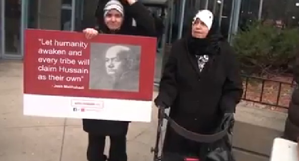 شاهد بالفيديو حملة مدرسة وحسينية المصطفى للتعريف بالامام الحسين  في كندا