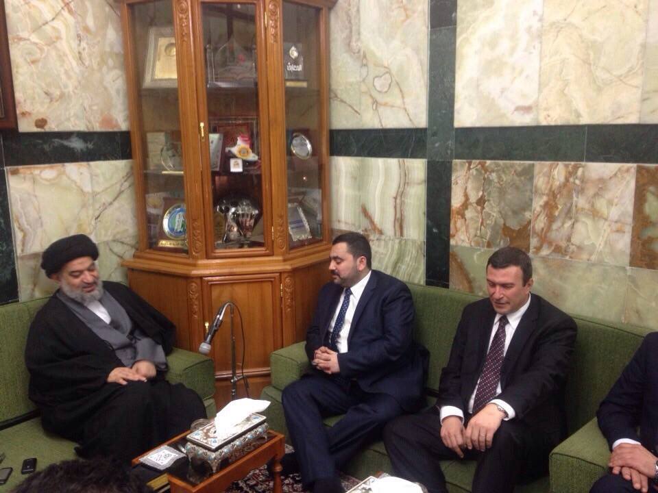 الطريحي ووزير الزراعة يلتقيان ممثل المرجع السيستاني في العتبة العباسية المقدسة(مصور)