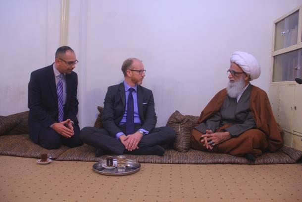 المرجع النجفي للسفير السويدي: لم نلمس أي جدية من المجتمع الدولي في مواجهة الإرهاب وتجفيف منابعه