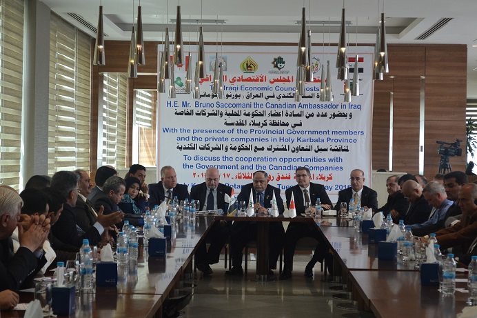 رجال الاعمال بكربلاء يرحبون بزيارة السفير الكندي للمحافظة والاخير يدعو لاصلاح النظام المصرفي