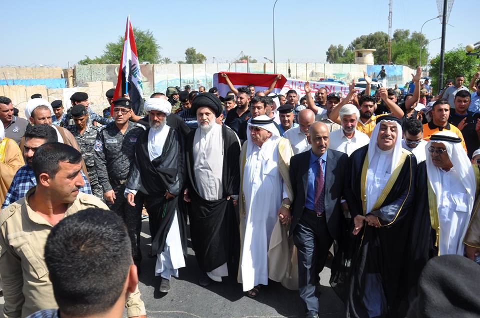 الاعظمية تتظاهر استنكارا لاستهداف الكاظمية والاعرجي يؤكد ان الجميع مستهدفون من الارهاب(مصور)