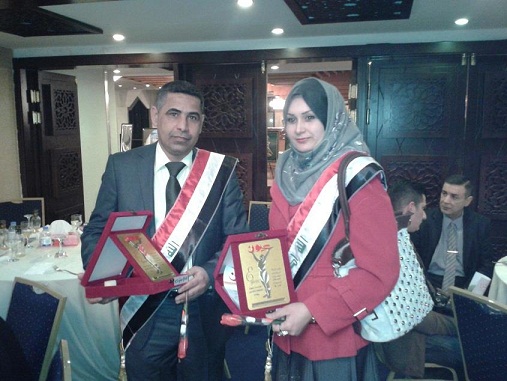 مؤسسة عيون تكرم مراسلة الحرة بكربلاء كافضل مراسلة تلفزيونية والصحفي هادي جلو مرعي كافضل مدافع عن الحريات