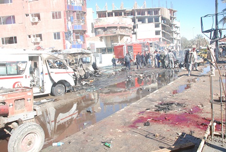 لقطات مصورة بعدسة نون للتفجير  الارهابي المزدوج الذي وقع بكربلاء
