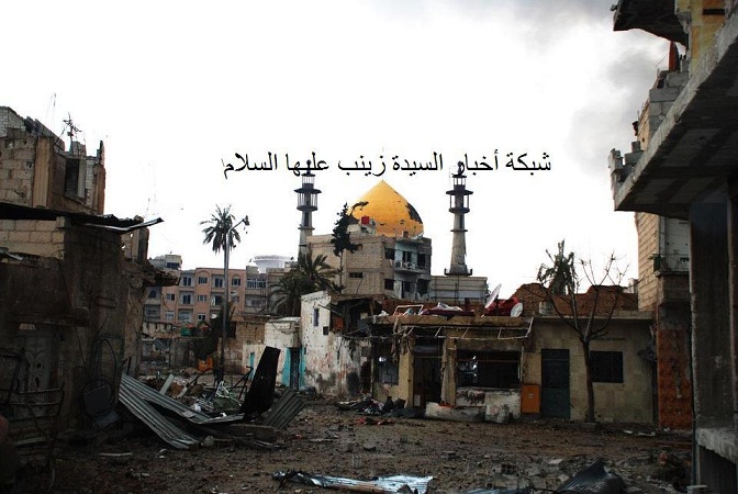 صور حديثة لآثار التدمير لمرقد السيدة سكينية بنت علي  وما حولها في دمشق